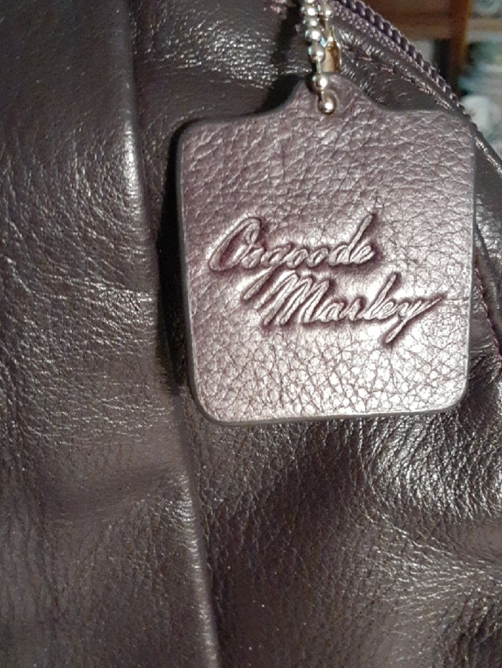 NWOT Men's Leather Sling Backpack in Deep Plum - Picture 2 of 16